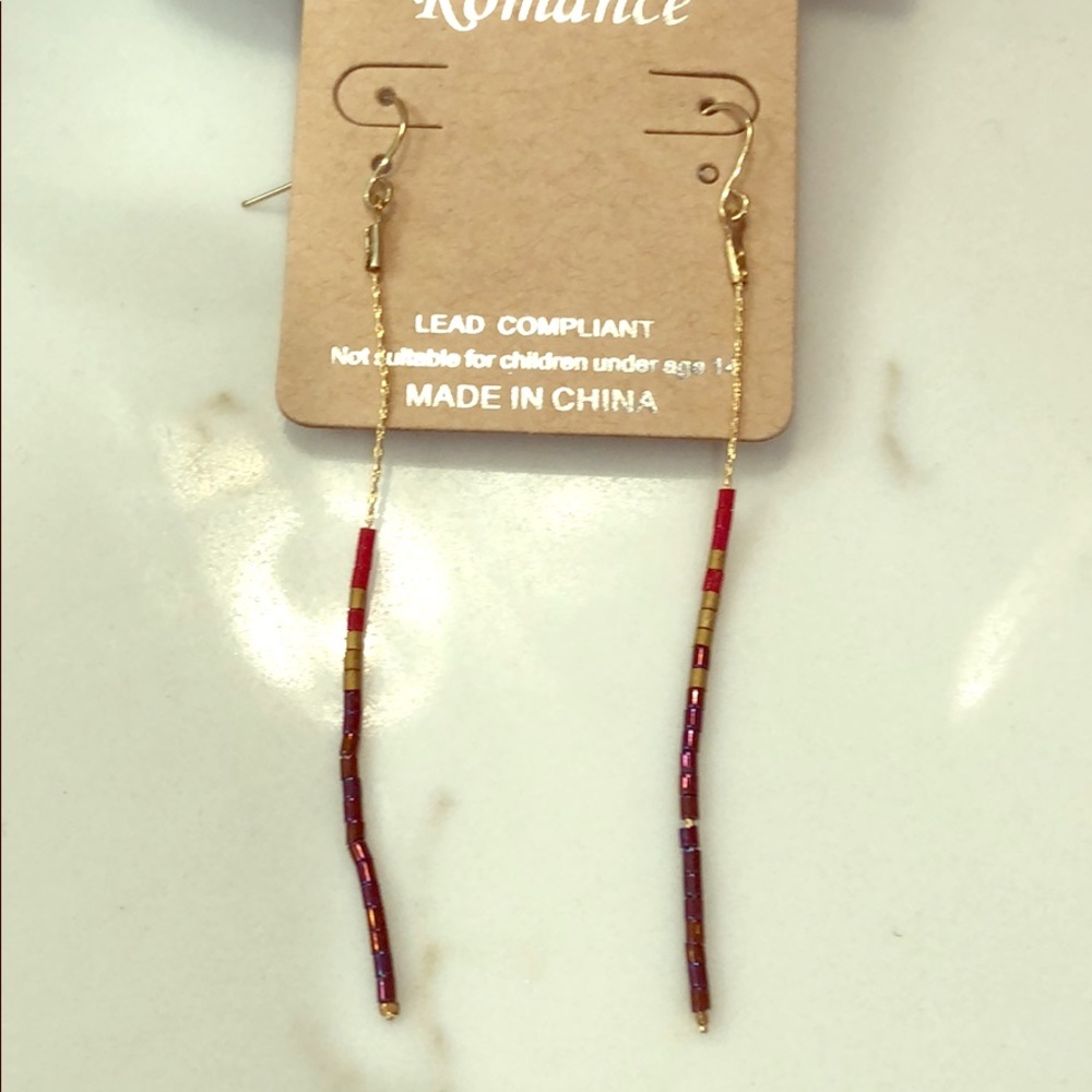 New multi colored beaded earrings